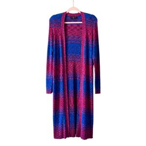 Lane Bryant NWOT Never Worn Long Knit Duster Pink Blue Preppy Cozy Layering